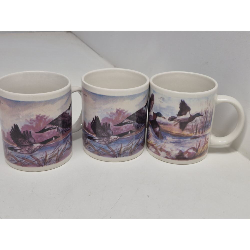Vintage Gibson Flying Canadian Geese Coffee Mugs Cups Lot Of 3